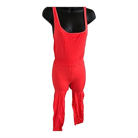 Free People FP movement bright orange Good karma onesie jumpsuit size M/L new - Picture 3 of 12